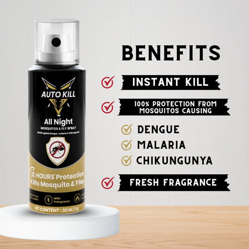 Autokill 2 in 1 Mosquito Killer & Cockroach Killer Spray - 600ml | All Insect Killer | Lemon Fragrance | 100% Kill Guarantee | Mosquito Repellent, Mosquito Spray Aerosol