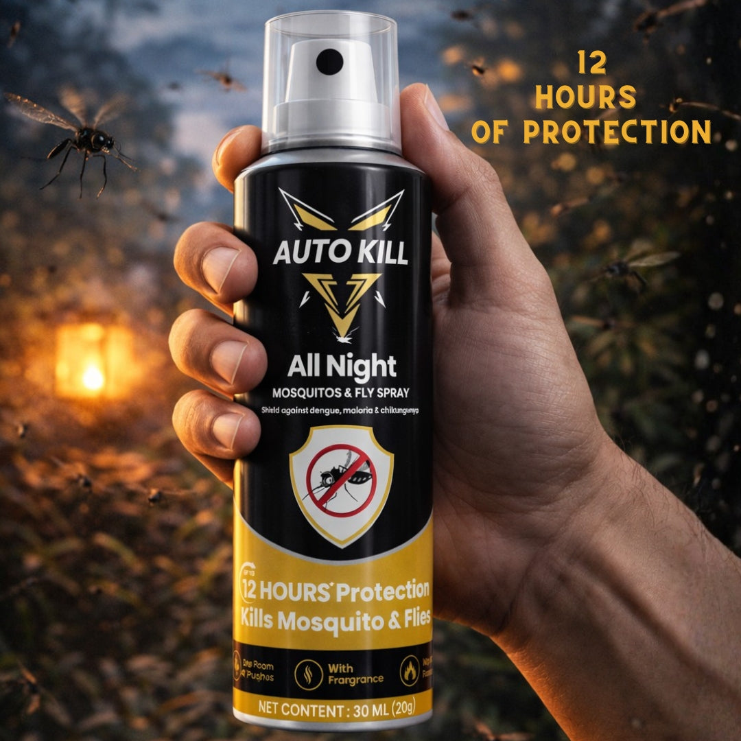 Autokill 2 in 1 Mosquito Killer & Cockroach Killer Spray - 600ml | All Insect Killer | Lemon Fragrance | 100% Kill Guarantee | Mosquito Repellent, Mosquito Spray Aerosol