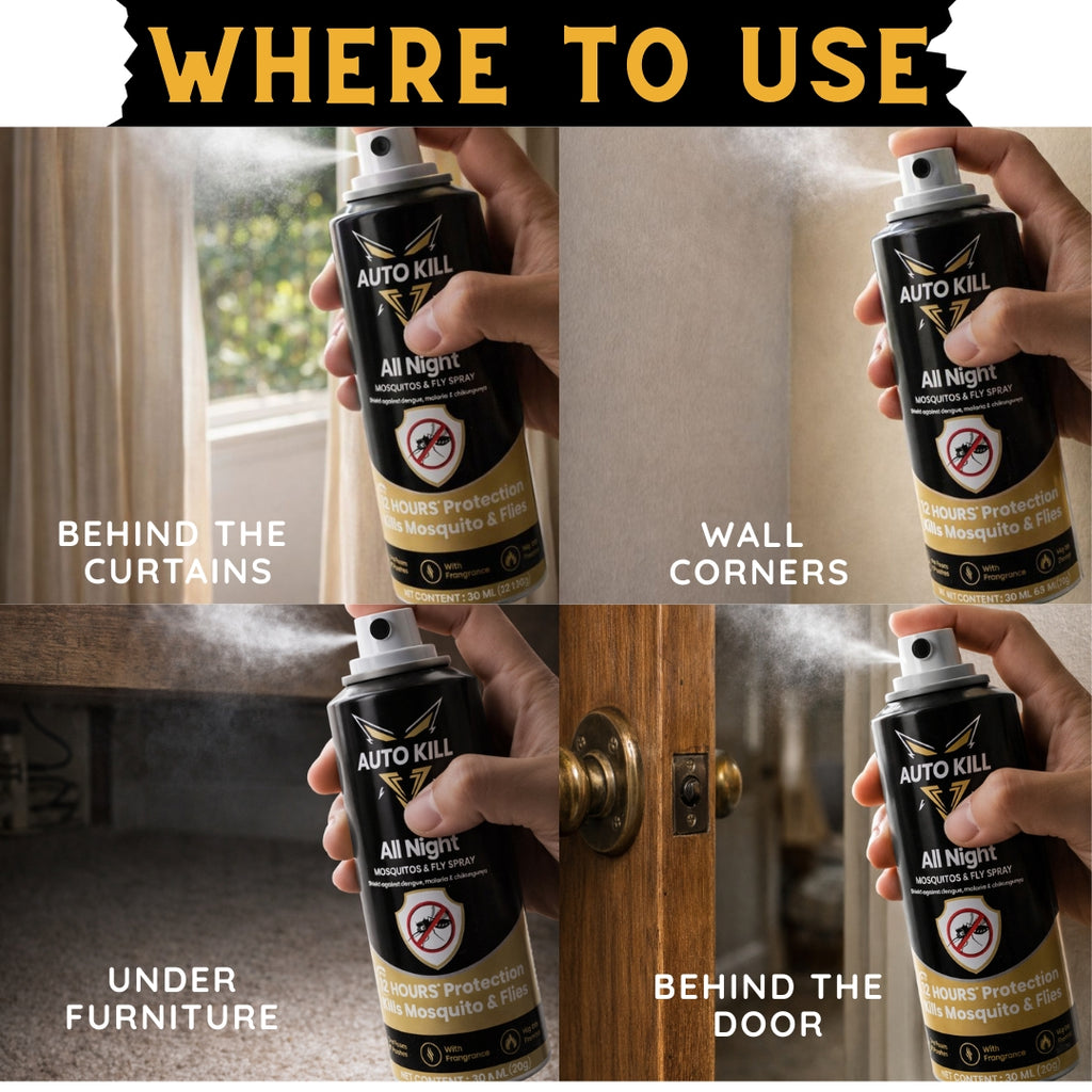 Autokill 2 in 1 Mosquito Killer & Cockroach Killer Spray - 600ml | All Insect Killer | Lemon Fragrance | 100% Kill Guarantee | Mosquito Repellent, Mosquito Spray Aerosol