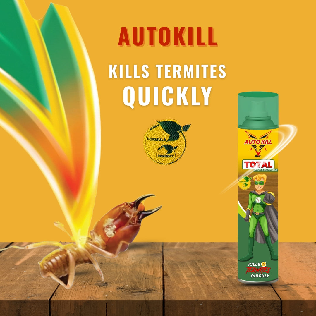 Autokill Complete Pest Control Kit - Mosquito & Fly Spray, Termite Killer Spray & Anti-Roach Gel | 3-in-1 Home Protection Pack